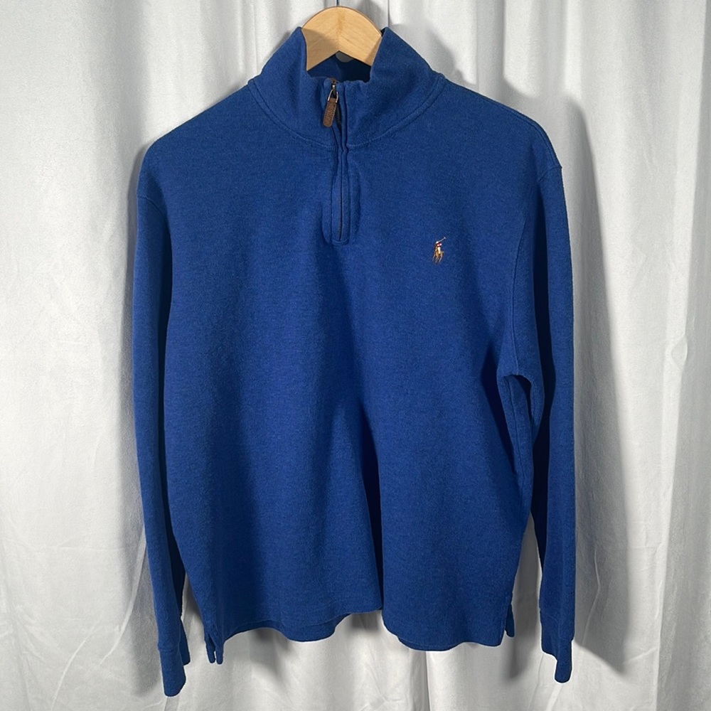 Blue Polo Ralph Lauren Estate Rib 1/4 Zip Sweater | EUC | Large